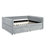Upholstered Daybed With Trundle And Two Drawers In Grey Boucle, Queen Size Model Boucle