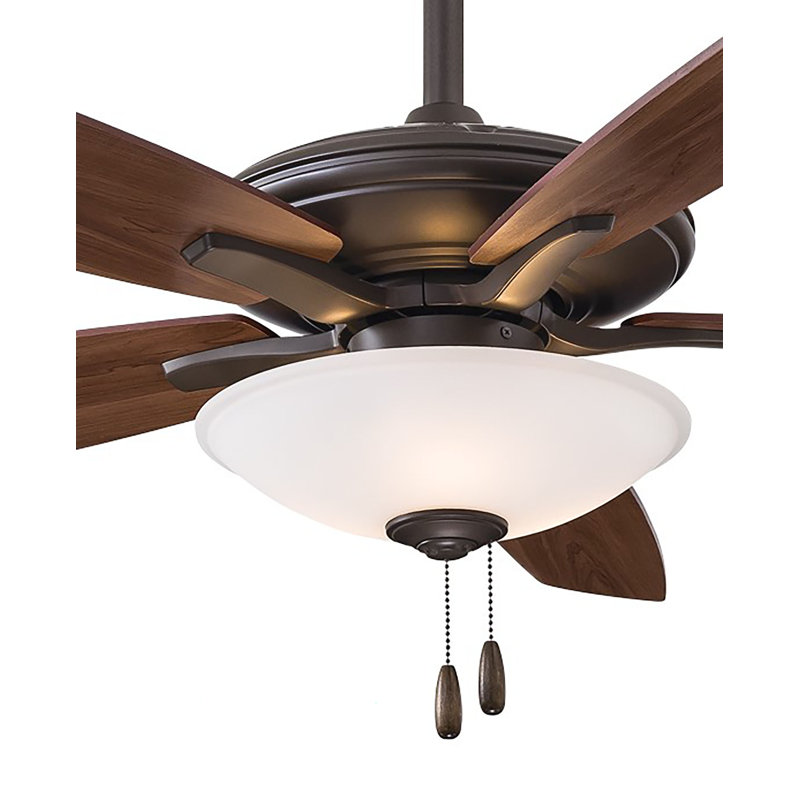 52" Mojo 5 - Blade LED Standard Ceiling Fan with Pull Chain and Light Kit Included, Frosted White, Oil Rubbed Bronze