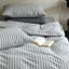 Ensemble de housse de couette rayé 100% coton délavé DONEUS-113054923-113054922