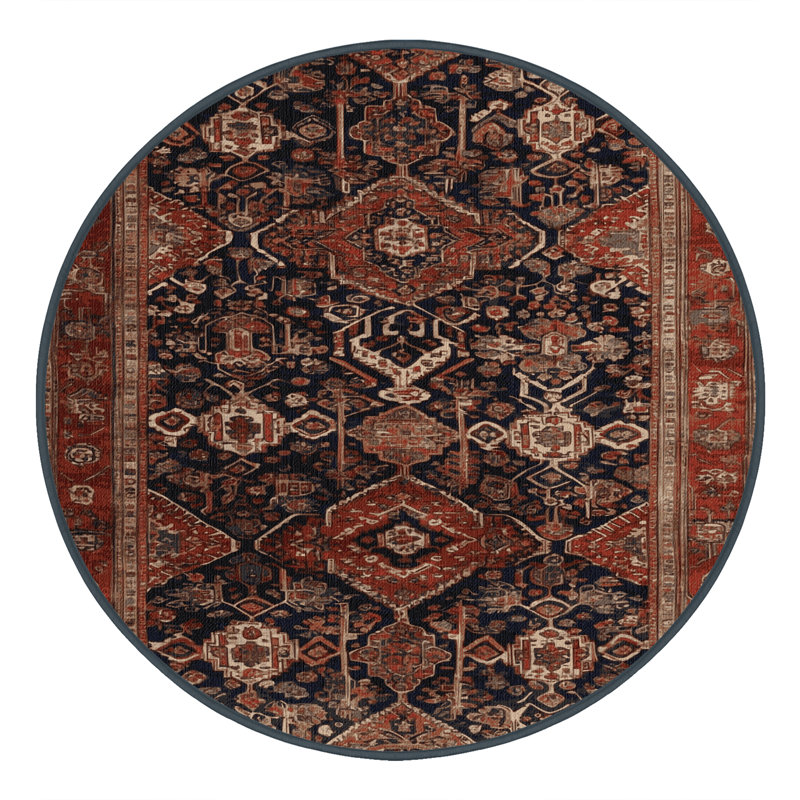 Tapis brun lavable à la machine, Rond 6 pi