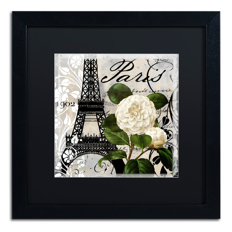 " Paris Blanc I ", Black, 16" H x 16" W x 0.5" D