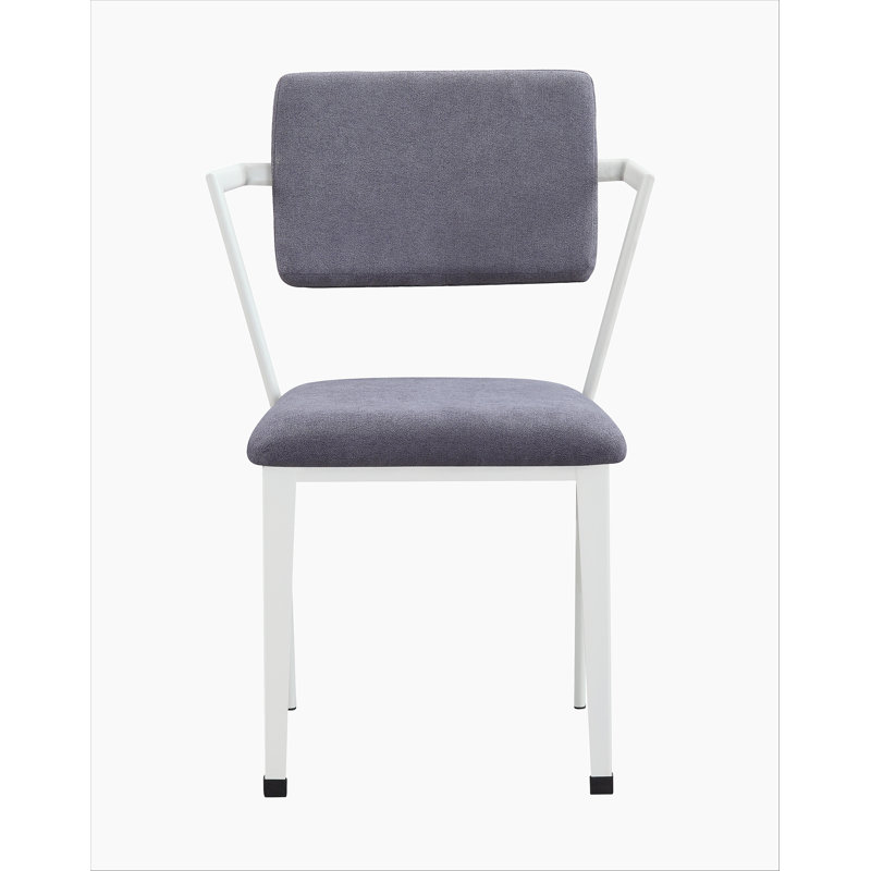 Chaises de salle à manger à dossier ouvert 2 pièces, Blanc, 1