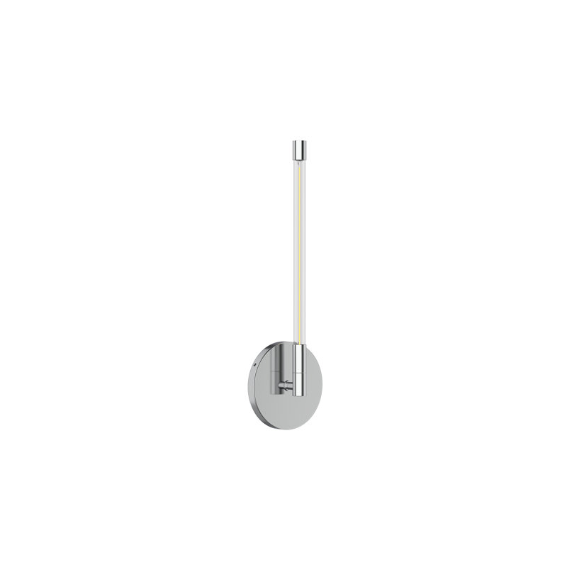 Chrome Cylinder Dimmable LED Wall Sconce, 14.88" Height
