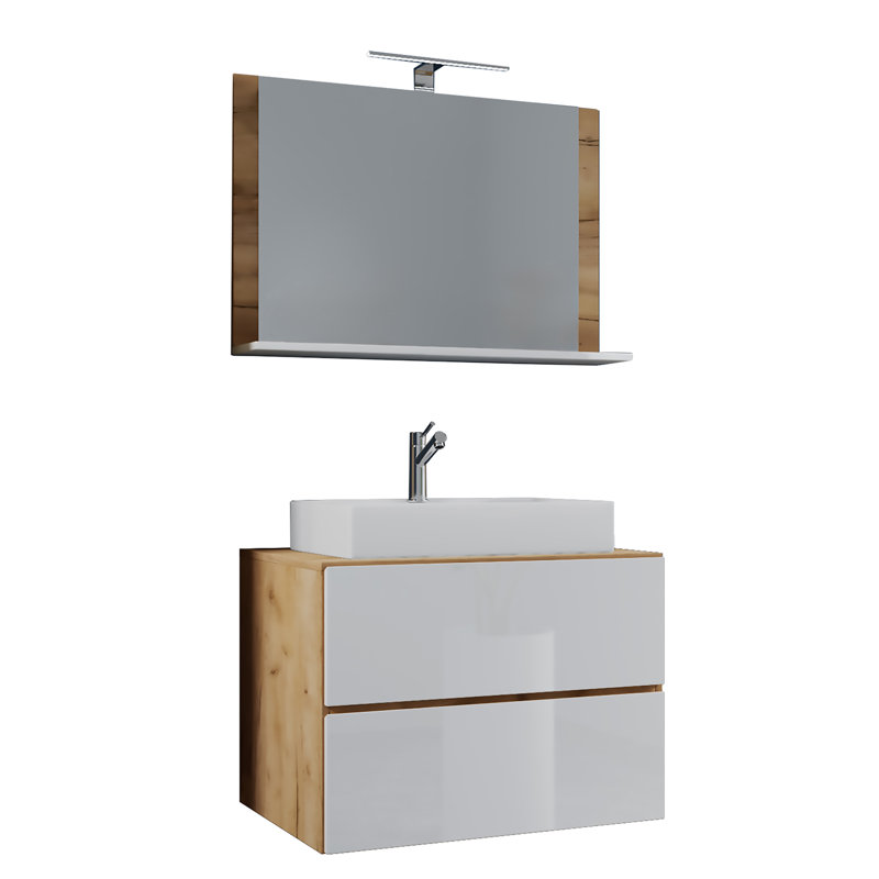 Raquita Bathroom Furniture Suite, Oak/White