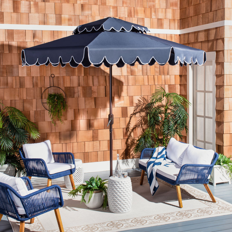 Outdoor Grant Tilt Market Umbrella, Blue/White