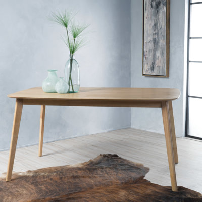 Magnifique table de salle à manger de style Mid-Century, surface en faux bois, longueur 59,44 po, largeur 34,85 po x H 28,99 po