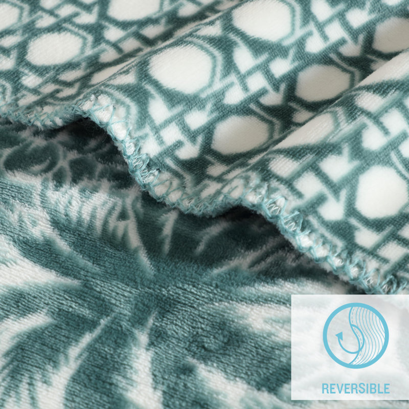 Lanikai Fronds Throw Blanket, Green 
