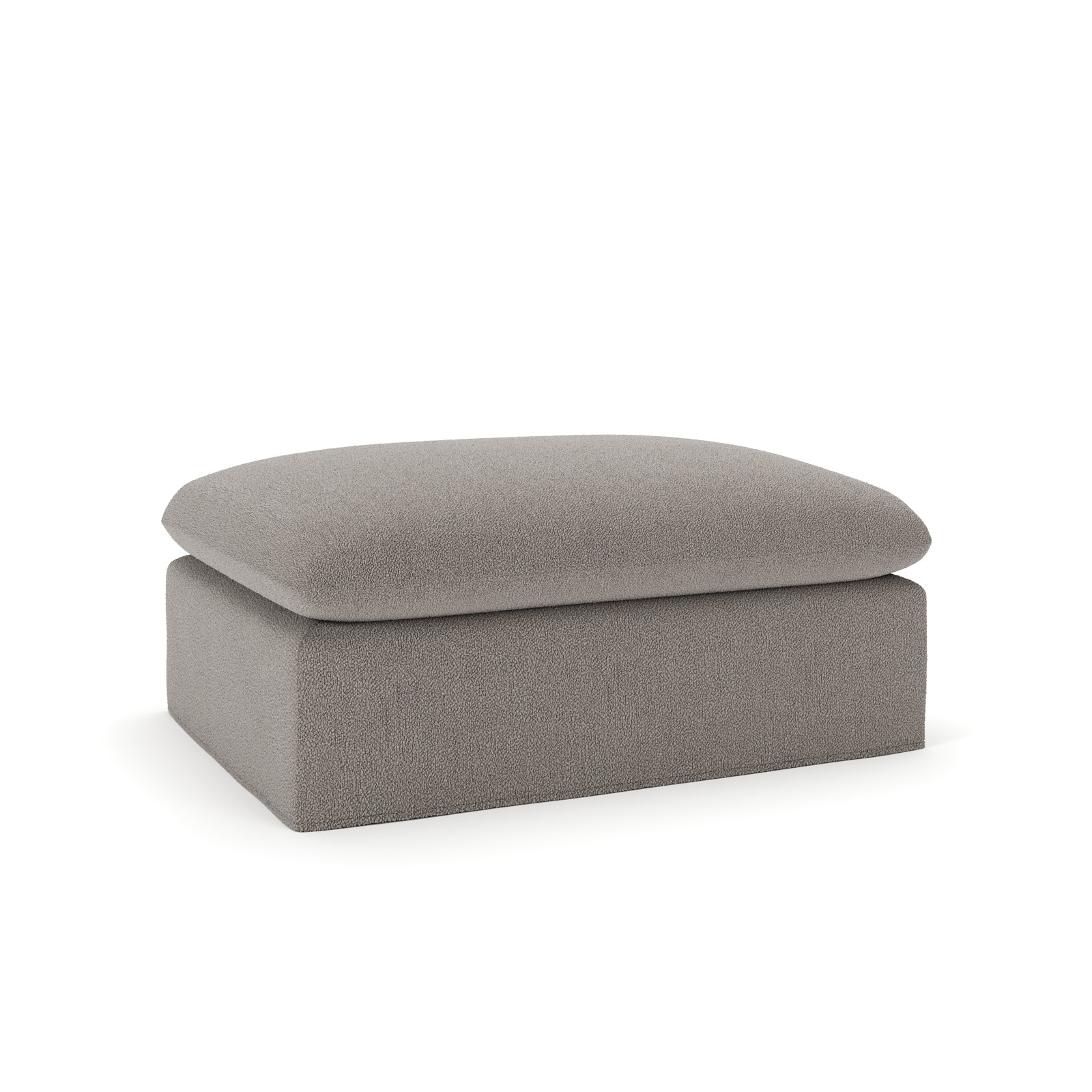 Luna 34" Ottoman, Apollo Pebble Boucle