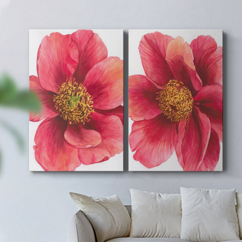 Pivoine arborescente I - Toile tendue avec châssis de qualité supérieure - Prêt à être accroché, H 12 po x l 16 po