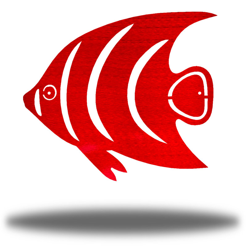 Décoration murale ange poisson, H 12 po x l 12 po x P 0,01 po, Rouge