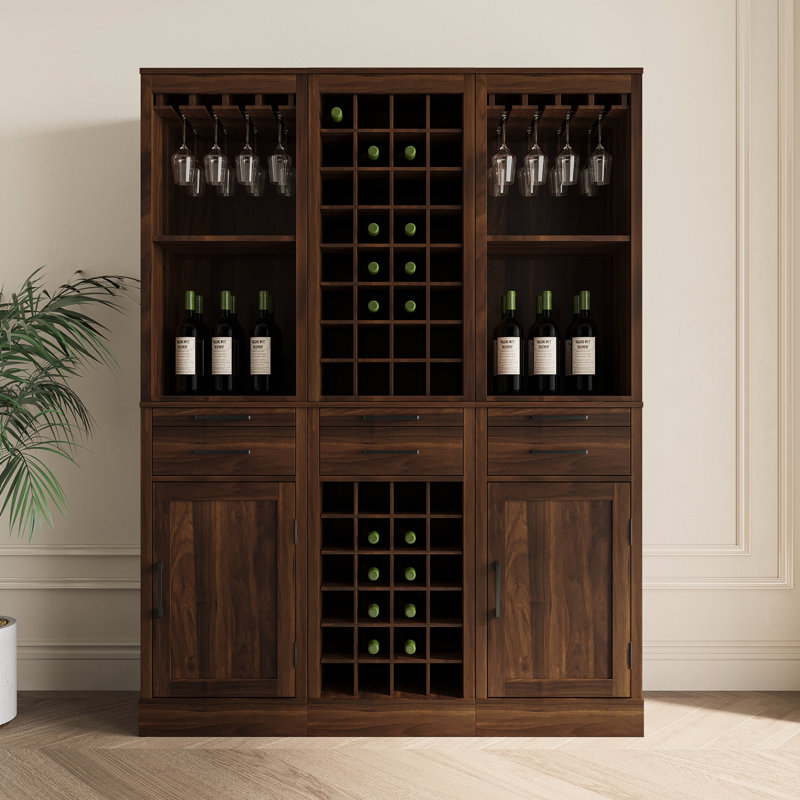 Modular Brown Walnut Cabinet Buffet - Create A Functional Dining Space In For