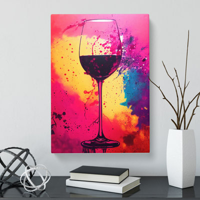 CAN-V0523-2887X Wine Paint Splatter Style - Wrapped Canvas Print