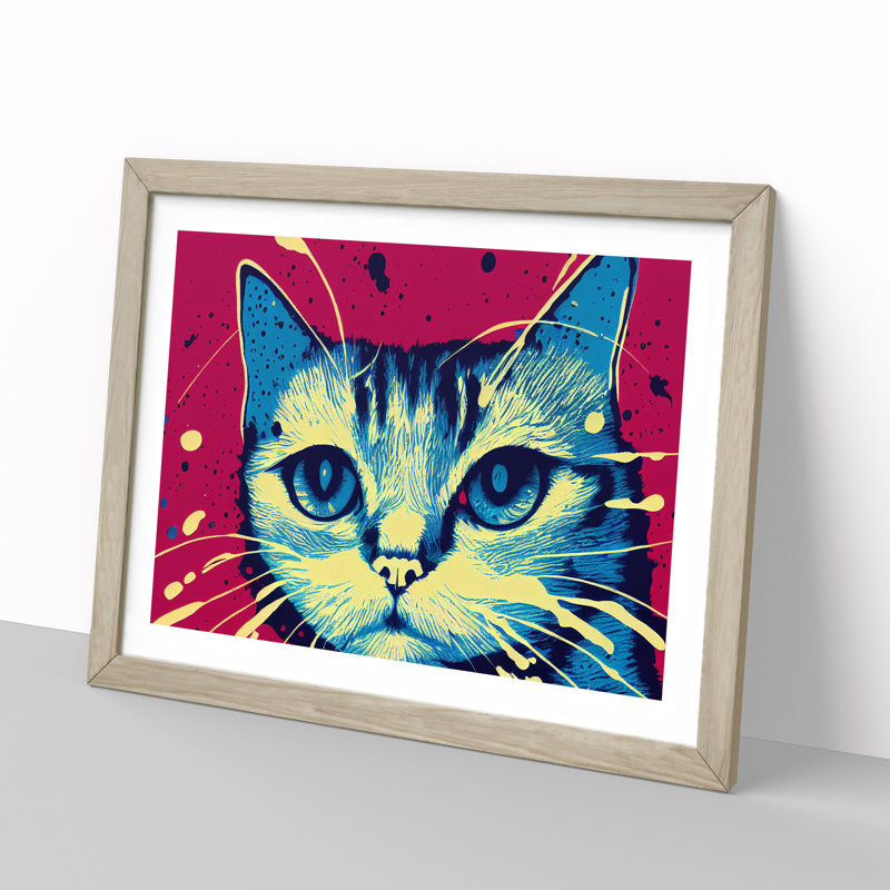 Cat Splashed Vol.7 Abstract - Framed Print, 25cm H x 34cm W x 2cm D, Oak Framed