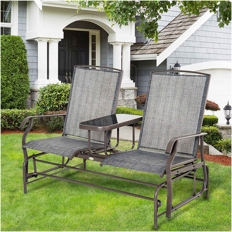 Banc oscillant avec table centrale Outsunny