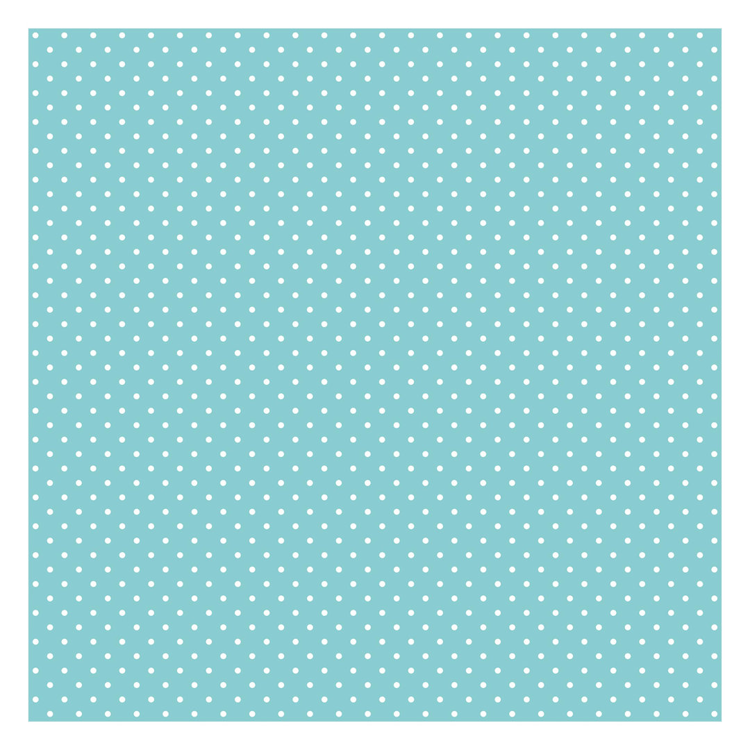No. Yk55 White Dots on Turquoise 1.92m x 1.92m Textured Matte Peel & Stick Mural