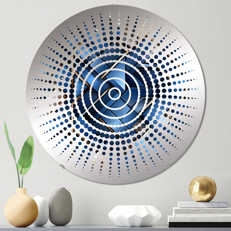 Miroir mural Industrial Cobalt Tessellations, 31,4 po x 31,4 po