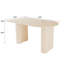 Table de salle à manger de style crème 63 po avec 4 chaises polyvalentes en polyuréthane, coussin épais et confortable, facile à assembler et idéale pour un usage domestique