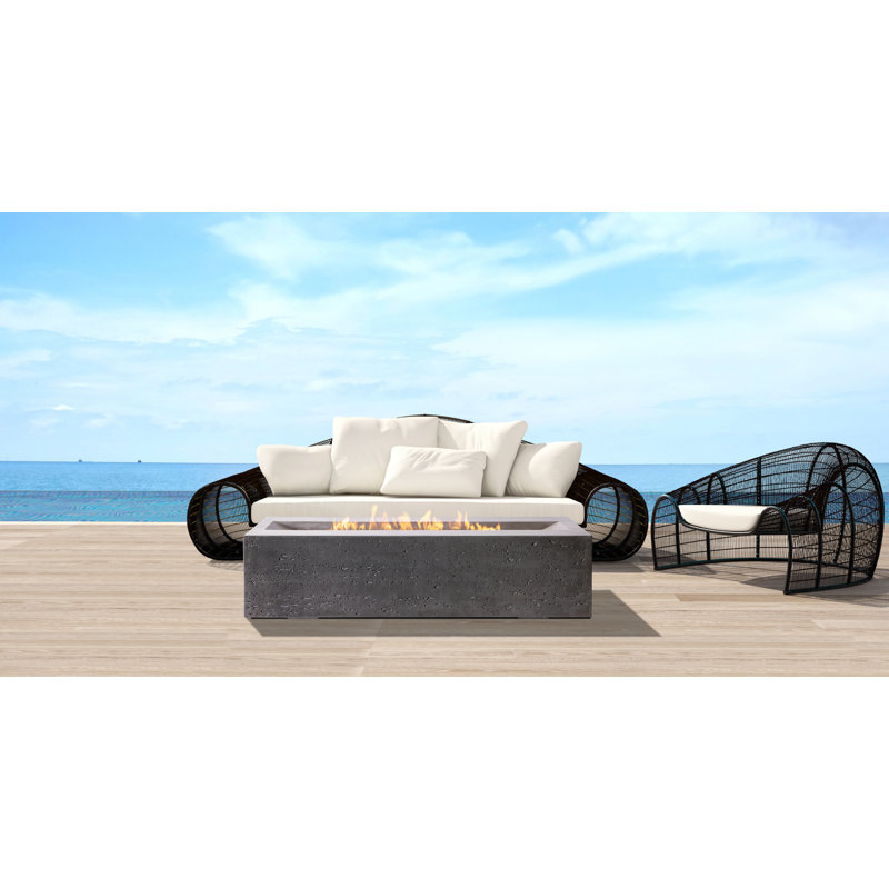 Milenia Concrete Propane/Natural Gas Fire Pit Table, Natural Gas, Light Gray