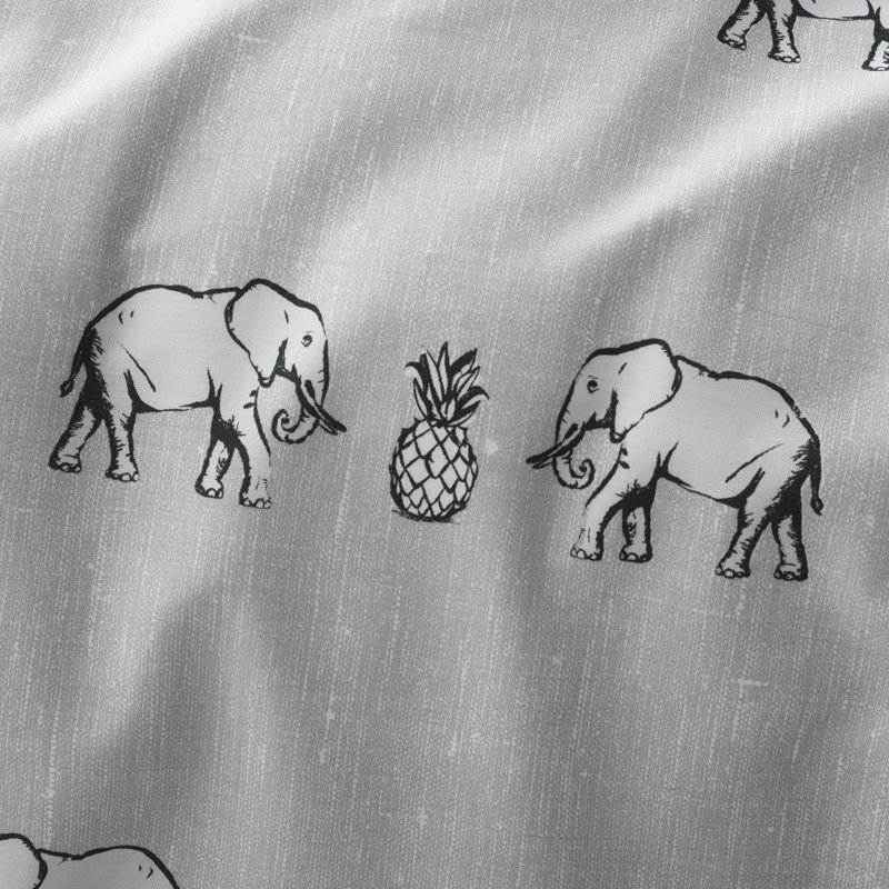 Tembo Elephant Cotton Duvet Cover Set, Single Duvet Cover + 1 Standard Pillowcase