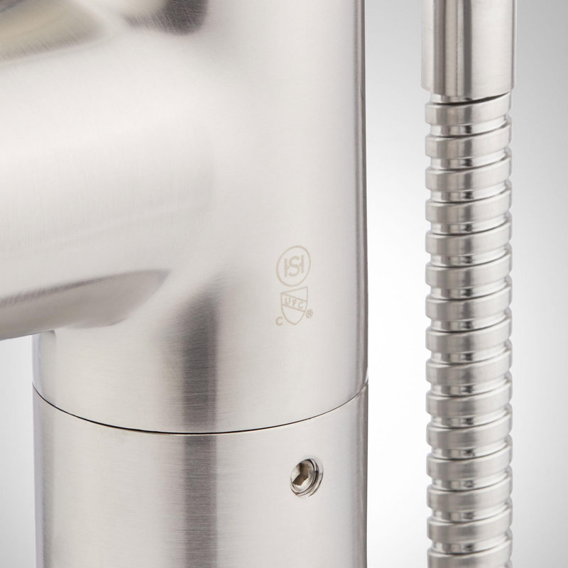 Drea Floor Mounted Tub Filler with Built-In Diverter, Brushed Nickel