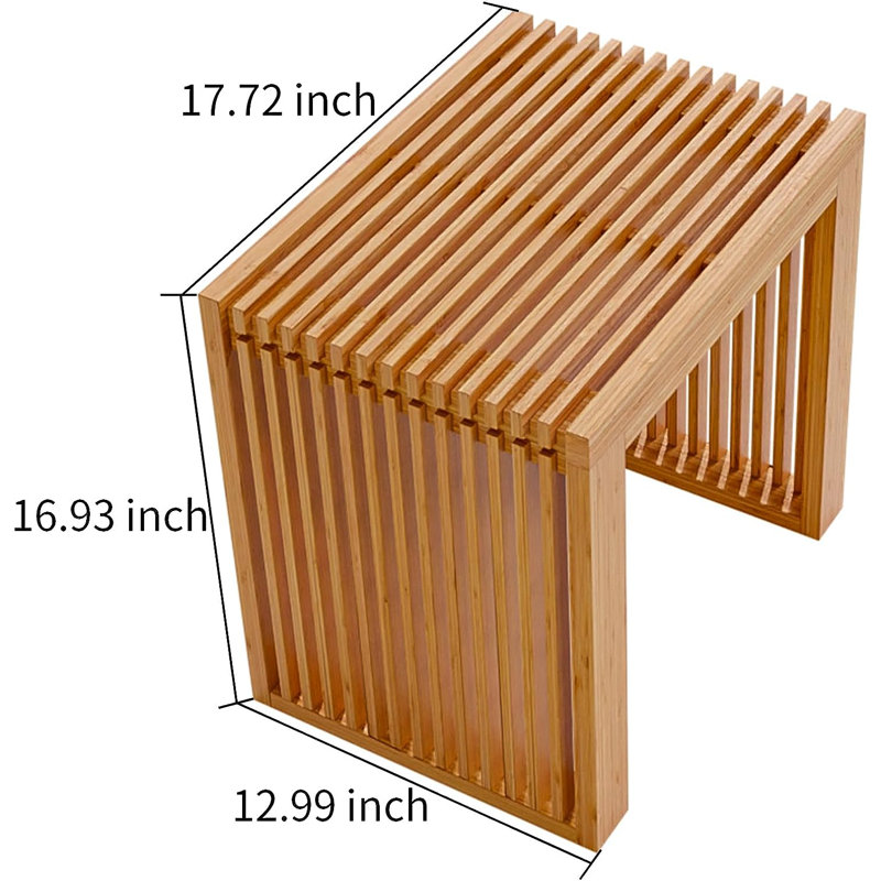Seamas Bamboo Bench, Farmhouse Dining Bench Entryway Bench for Living Room, Hallway, Bedroom, Bathroom, Wood