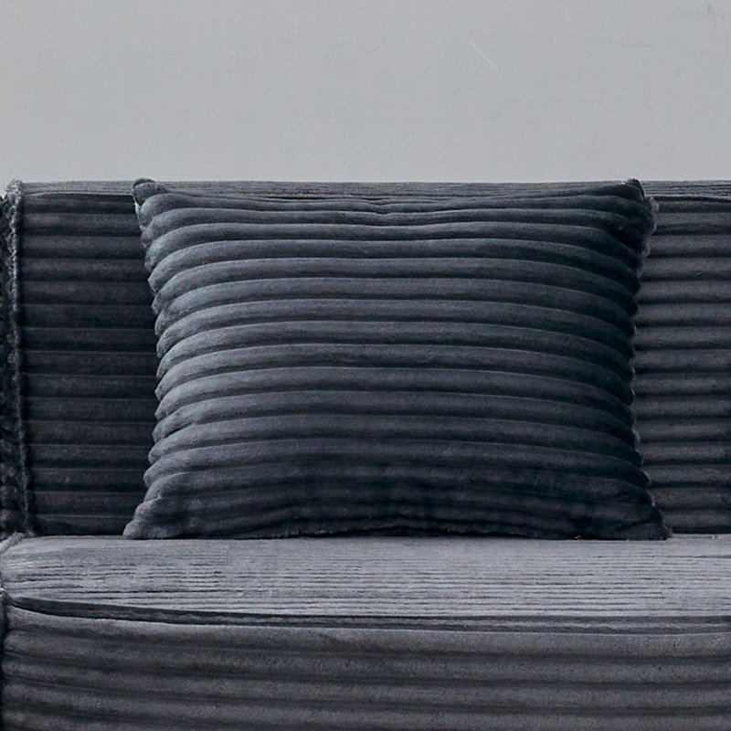 Canapés modulaires spacieux, confort velours côtelé, gris foncé contemporain pour la maison et le bureau