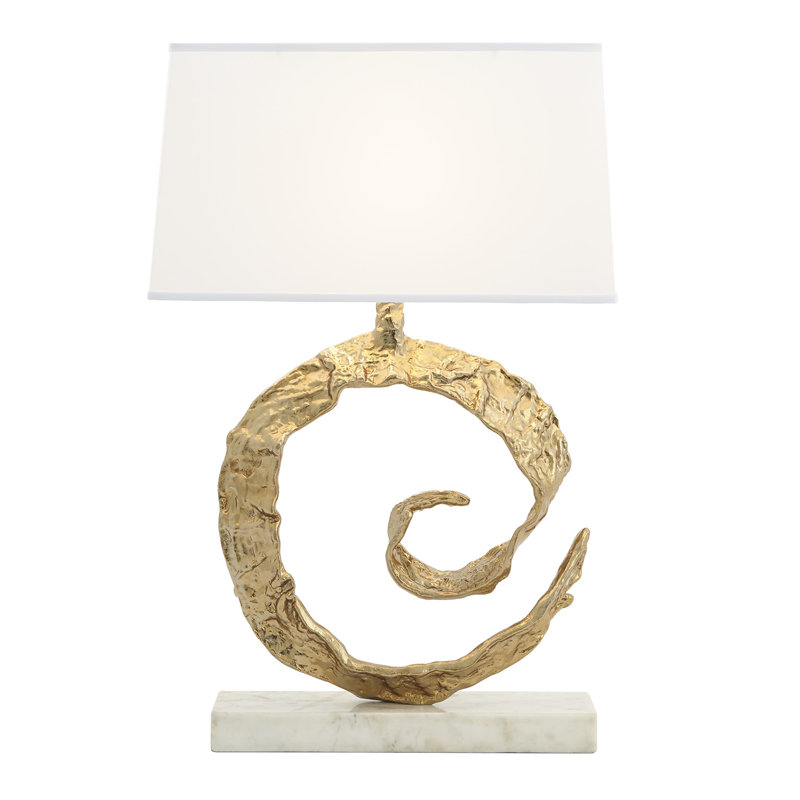 Swirl Lamp, Brass/White