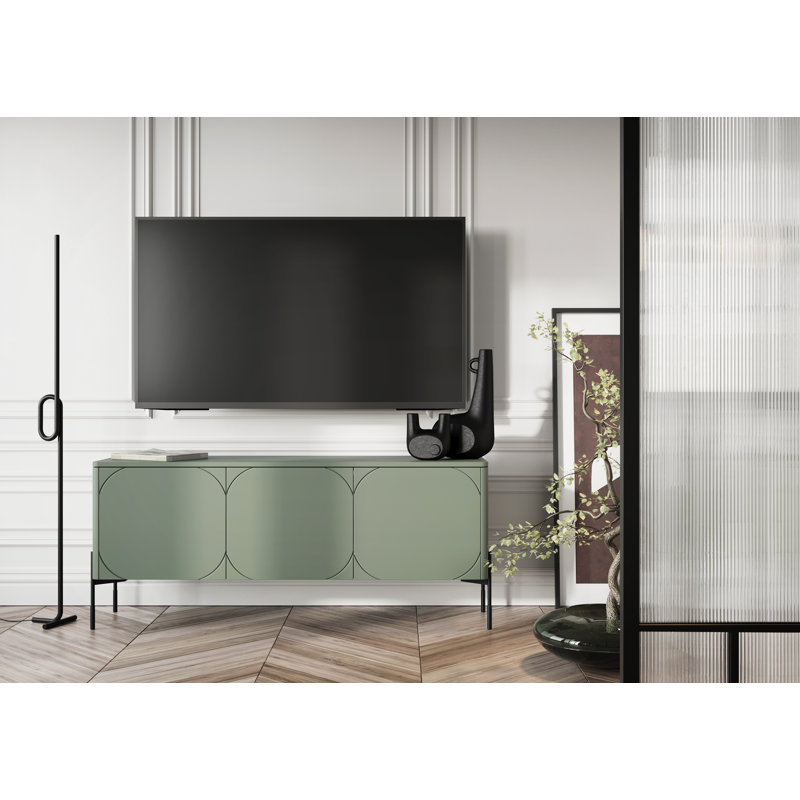 Aslean TV Stand for TVs up to 55", Olive, 154cm W