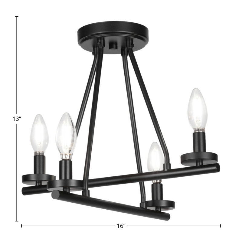 Trinity 4 Light Semi-Flush, Matte Black