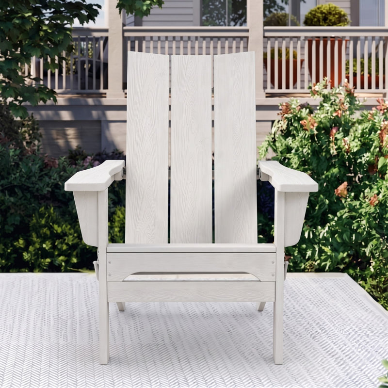 Chaise Adirondack pliante Bruce HDPE, Blanc