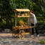 Chariot de table roulante en bois à 3 niveaux avec 2 roues pour la décoration intérieure