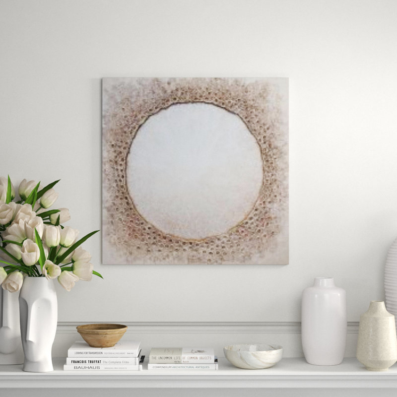 White Lunar IV Print by Beverly Fuller, Hand Painting Glass Coat