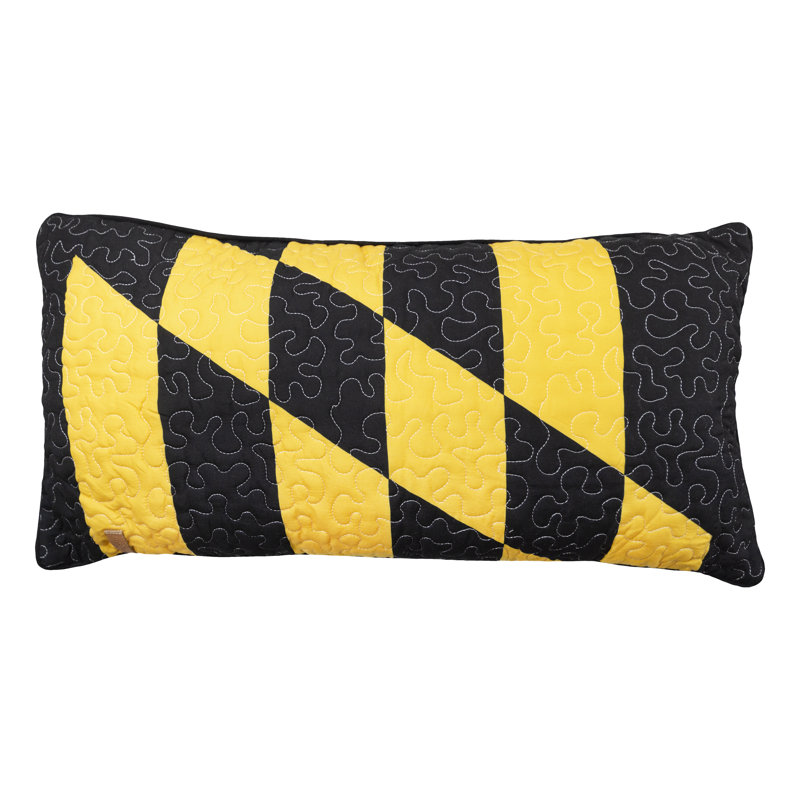 Donna Sharp Maryland Black Quilted Lumbar Decor Pillow