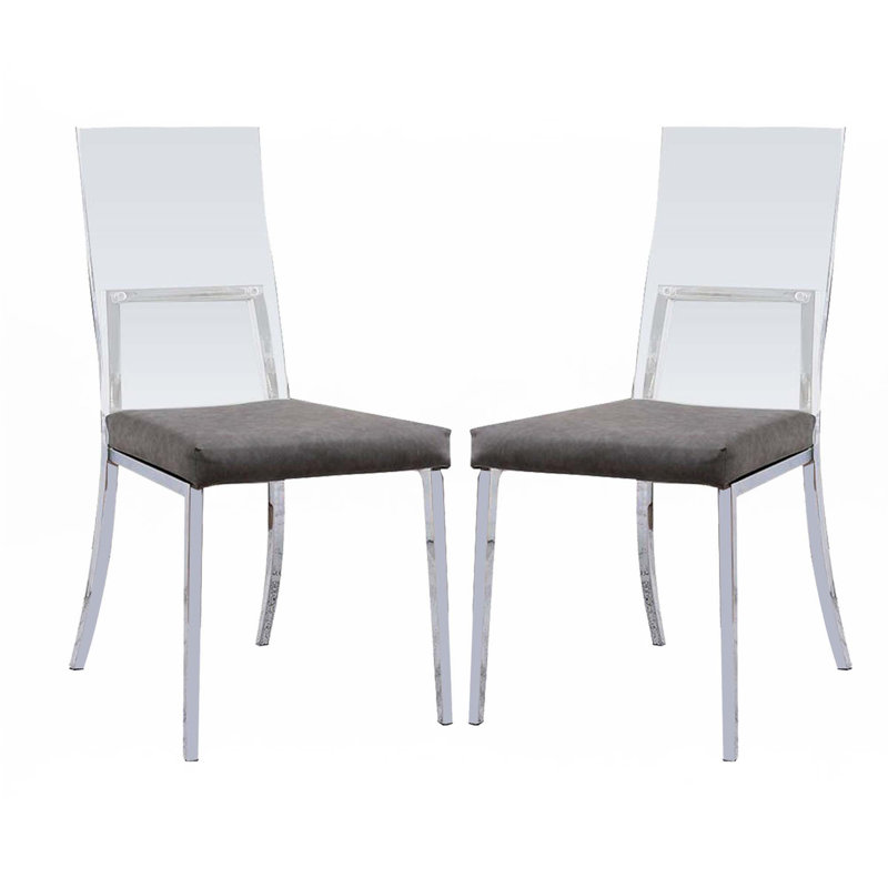 Ensemble de 2 chaises de salle à manger rembourrées en acrylique et similicuir