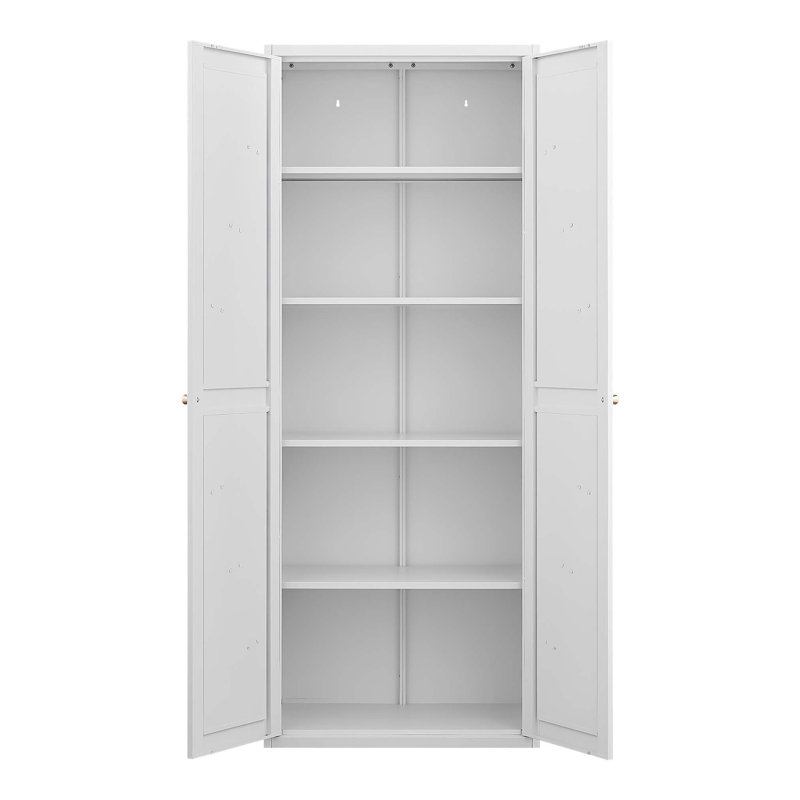 61 Inch Freestanding Kitchen Pantry, Traditional Style with Soft Close Doors, Adjustable Shelves, and 2 Drawers for Versatile Storage