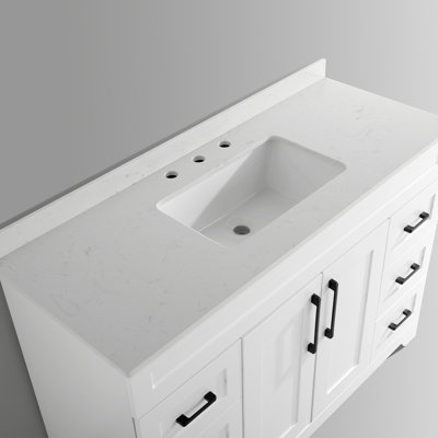 DodreHome 18.9'' White Marble Rectangular Bathroom Sink