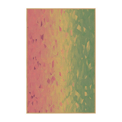 Vert abstrait/jaune/Tapis décoratif rose