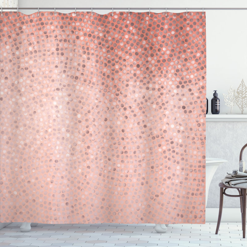 Ensemble de rideau de douche + crochets, Beige corail, 69"H x 84"W