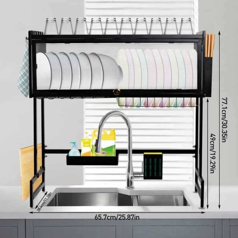 Three-Tier Dish Rack (Black)