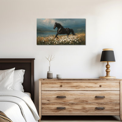 Art mural cheval GUTTATE, décoration murale photos cheval, décoration murale peinture cheval pour salon, affiche murale toile cheval, affiches à cheval pour bureau mural, prêt à accrocher 12 x 24 pouces