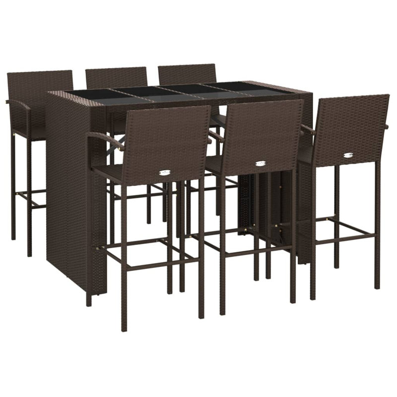 Doristine Bar Set with Stools, Brown