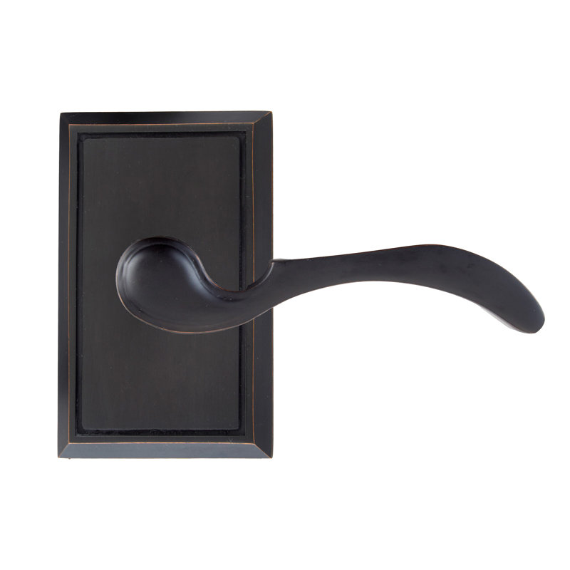 Faux levier Bravura 036-1 sur rosace rectangulaire traditionnelle en bronze huilé - LH, Left