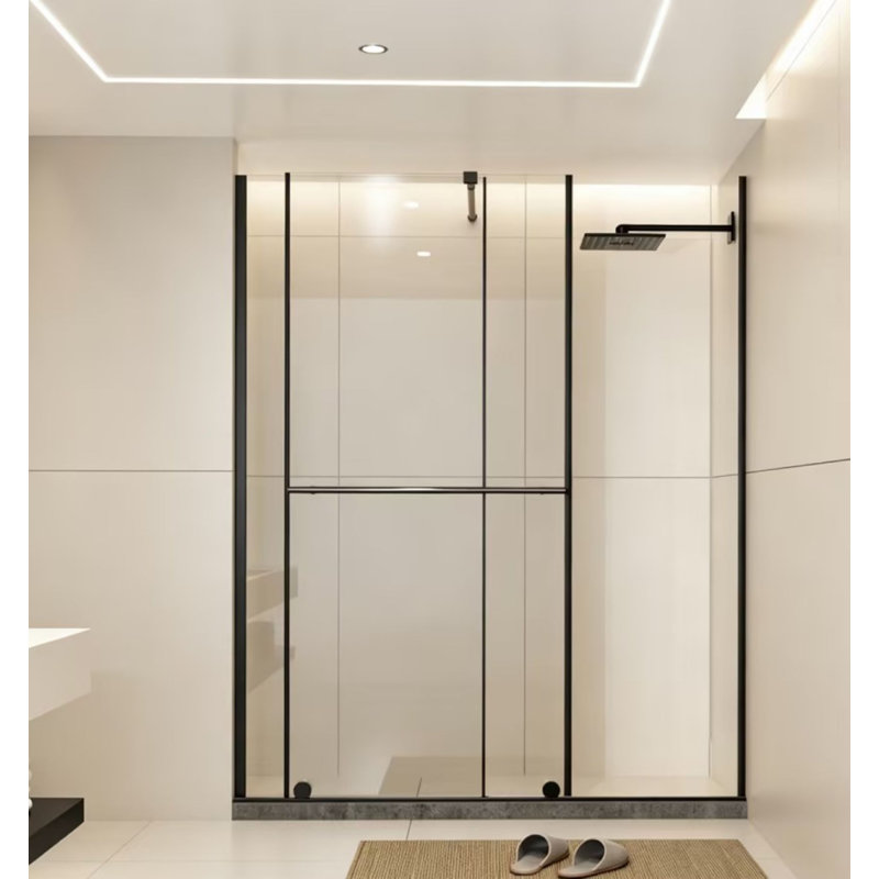 30 - 60 In.W X 72 In.H Shower Sliding Door Walk-In 1/4 Inch Thick Glass Panel With Stainless Steel Handle
