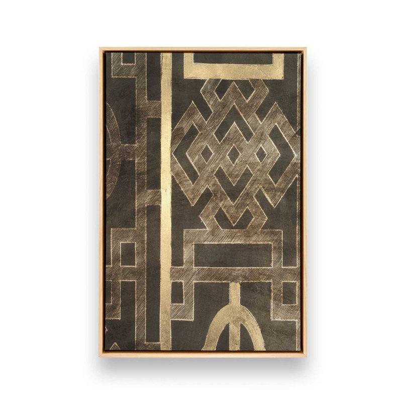 «Trellis Pattern II» par Ethan Harper, reproduction d'art, H 16 po x l 12 po, Tan, Floater Framed Print without Mat Canvas