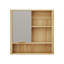 Armoire à miroir murale compacte avec rangement ouvert et compartiment caché