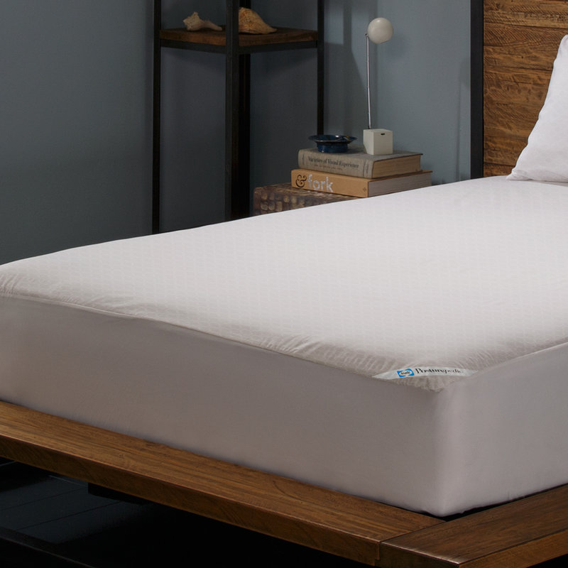 Sealy Posturepedic Allergy Zippered Hypoallergenic Waterproof Fitted Mattress Protector, Twin, Twin