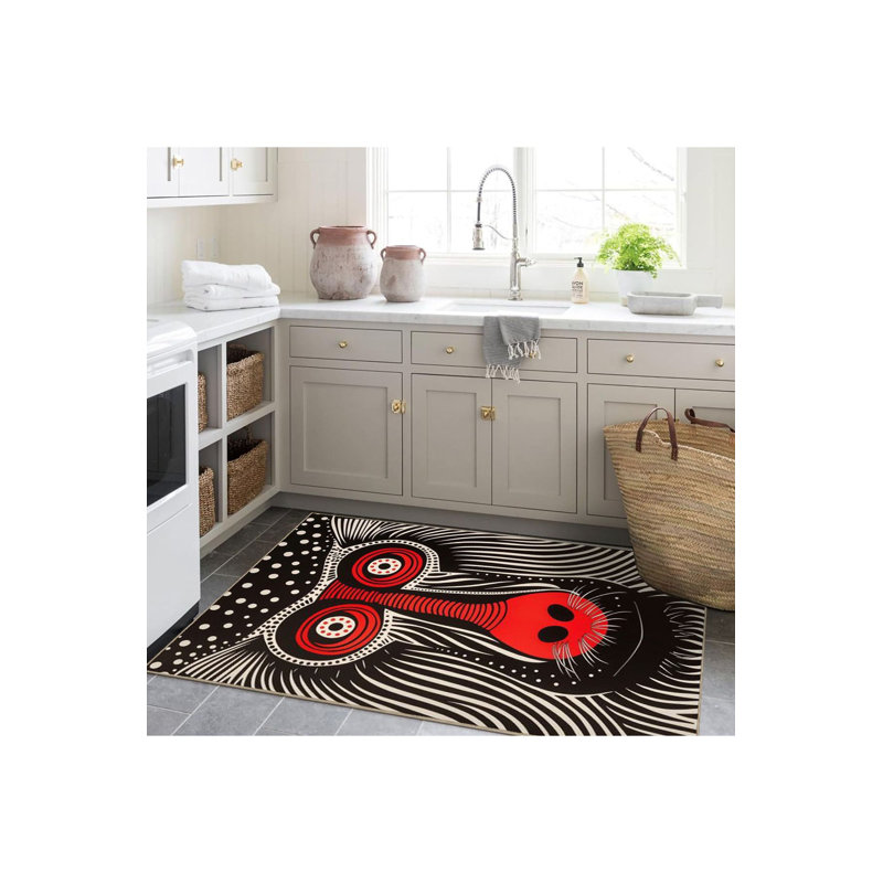 Tapis décoratif moderne à motif tissé à la machine, Sous-tapis rectangulaire 2 pi 4 po x 3 pi 11 po