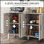 Armoire d'appoint de style campagnard avec plusieurs compartiments de rangement, parfaite pour organiser et rehausser n'importe quelle pièce