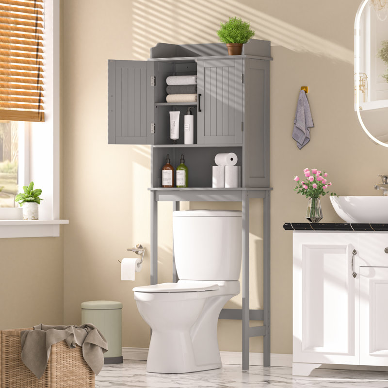 Doniphan Freestanding Over The Toilet Storage, Gray