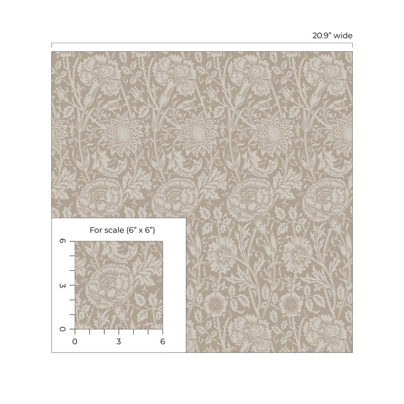 Rouleau de papier peint non tissé L 33 pi x l 20,9 po, Taupe